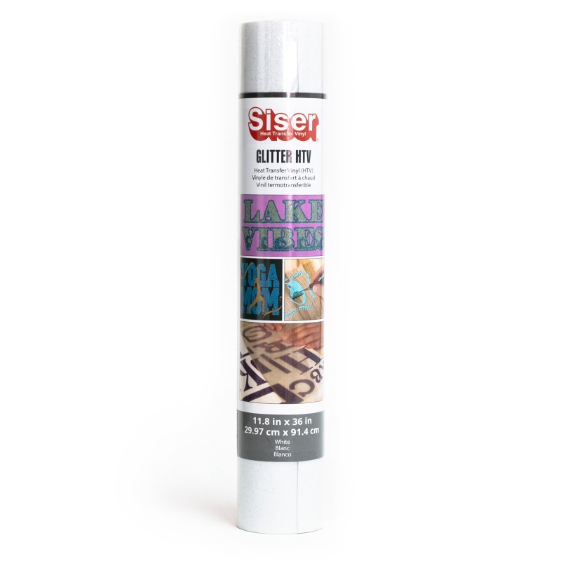 SISER Glitter HTV Heat Transfer Vinyl, 36", White