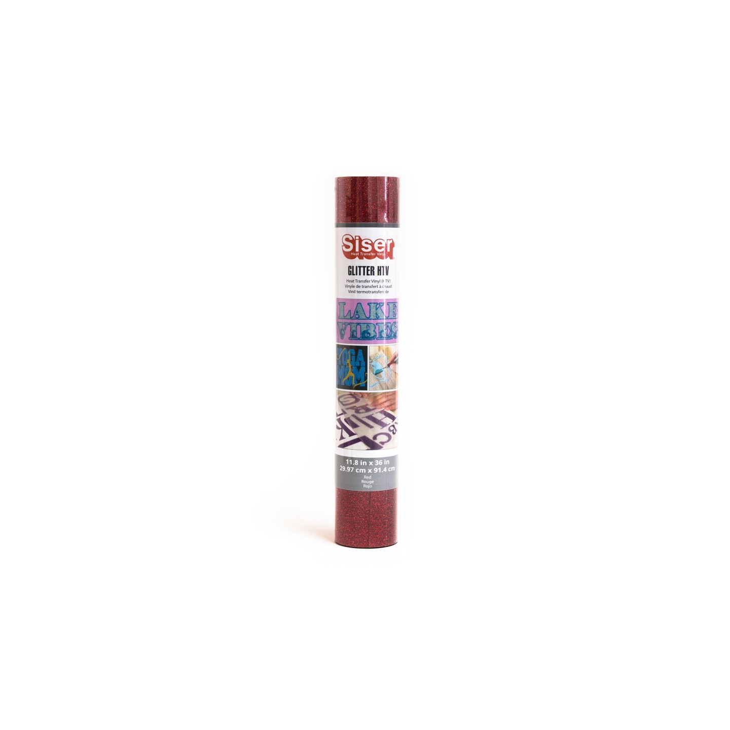 SISER Glitter HTV Heat Transfer Vinyl, 36", Red