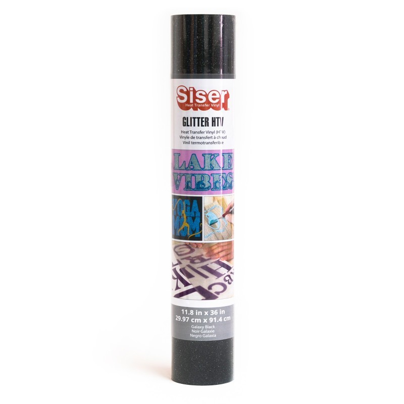 SISER Glitter HTV Heat Transfer Vinyl, 36", Galaxy Black