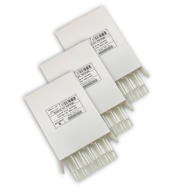 Supertek® Test Tubes, 16 x 150 mm, 24 ml Capacity, 12 Per Pack, 3 Packs