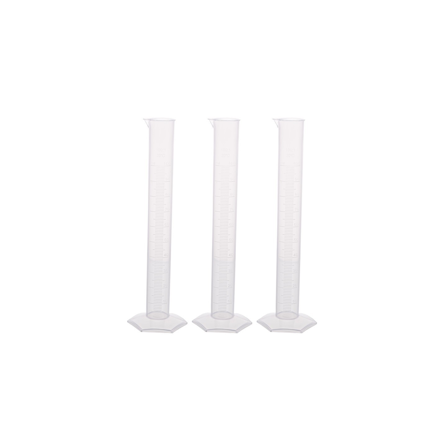 Supertek® Polypropylene Measuring Cylinder, Hexagonal Base, 1000ml, Pack of 3