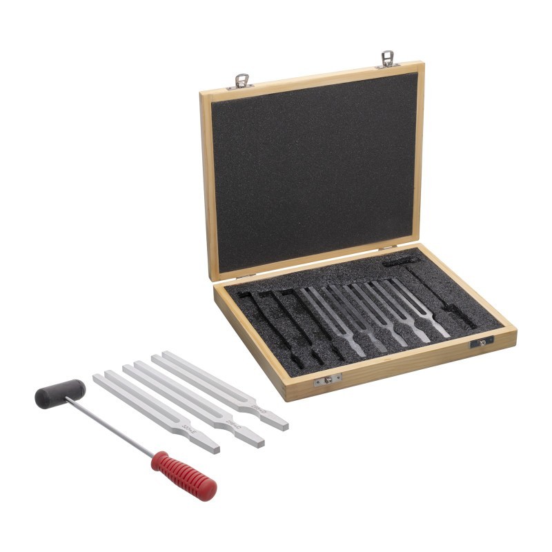 Supertek® Tuning Forks With Hammer, Aluminum, Set of 8