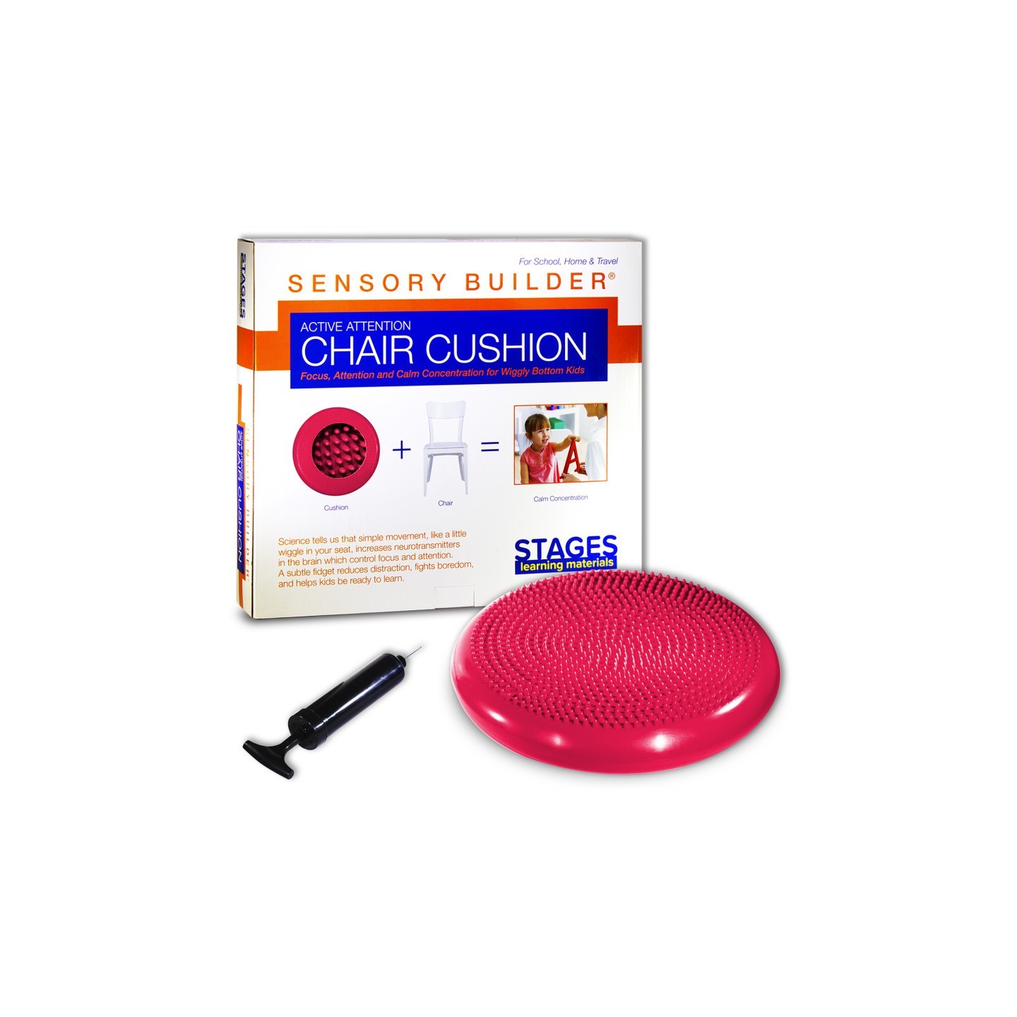 Stages Learning Materials Sensory Builder® Active Attention Chair Cushion, Red