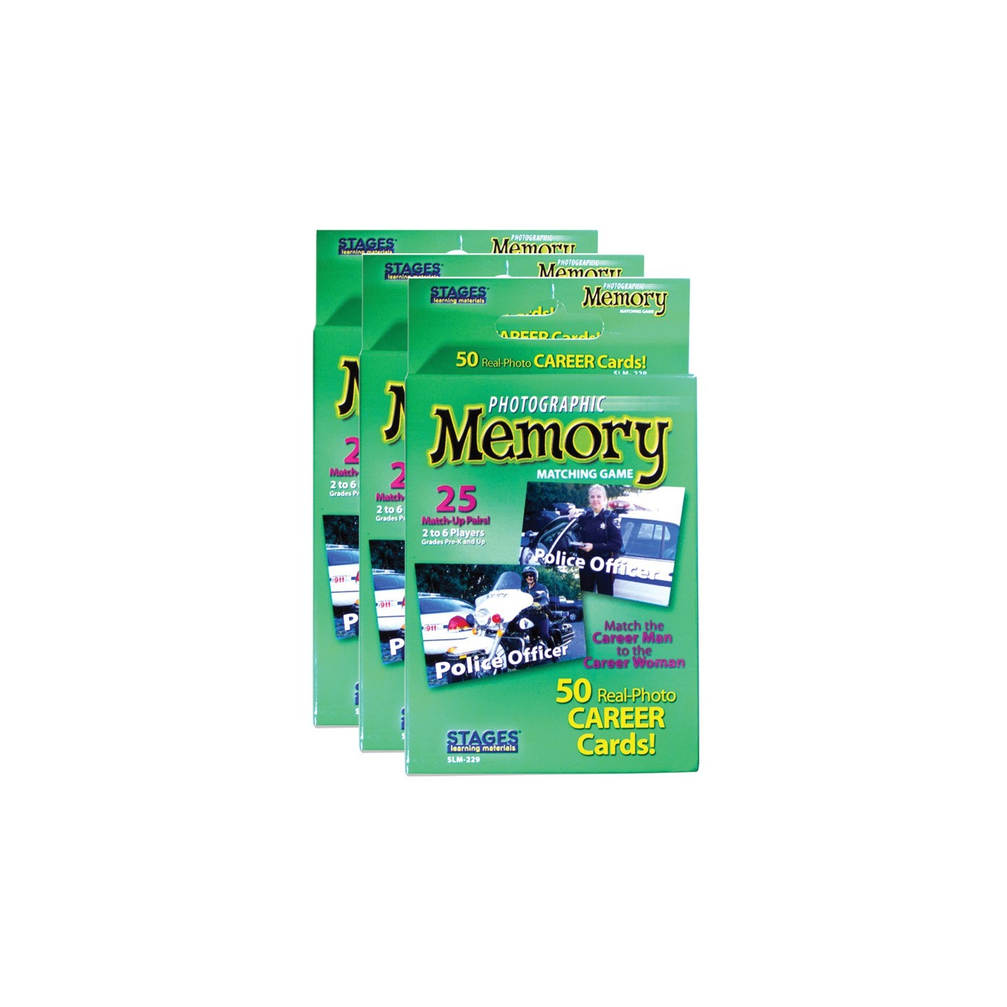 Stages Learning Materials Photographic Memory Matching Game, Careers, Pack of 3