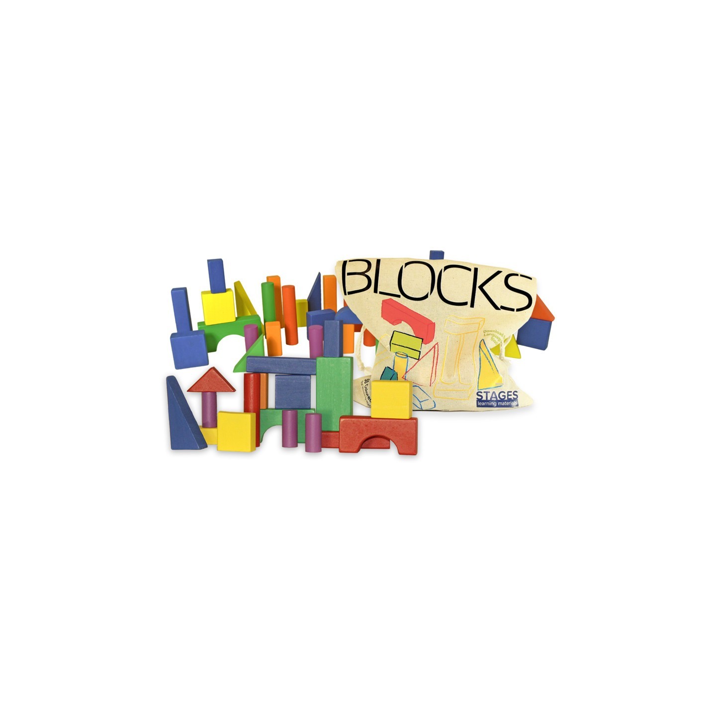 Stages Learning Materials Sensory Builder Blocks, Set of 50
