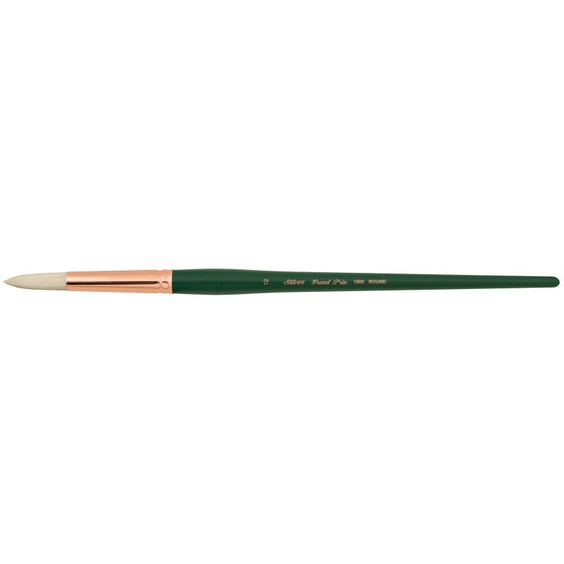 Silver Brush Grand Prix Brush, Round, Long Handle, Size 12