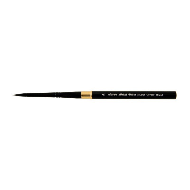 Silver Brush Black Velvet® Voyage™ Travel Round Brush, Size 6