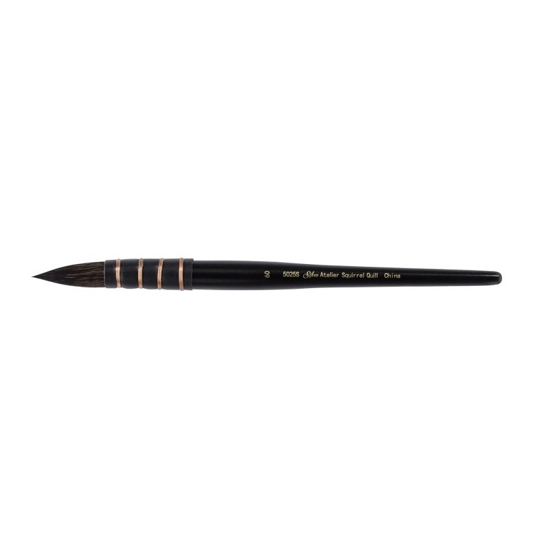 Silver Brush Silver Atelier™ Squirrel Blend Quill Brush, Short Handle, Size 60
