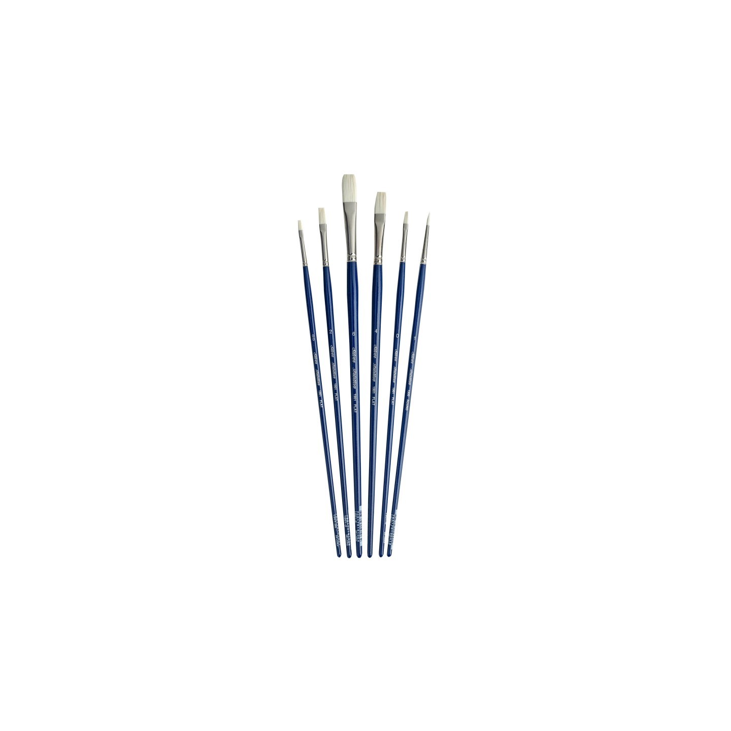 Silver Brush Bristlon Flat Brush Set, 6 Brushes