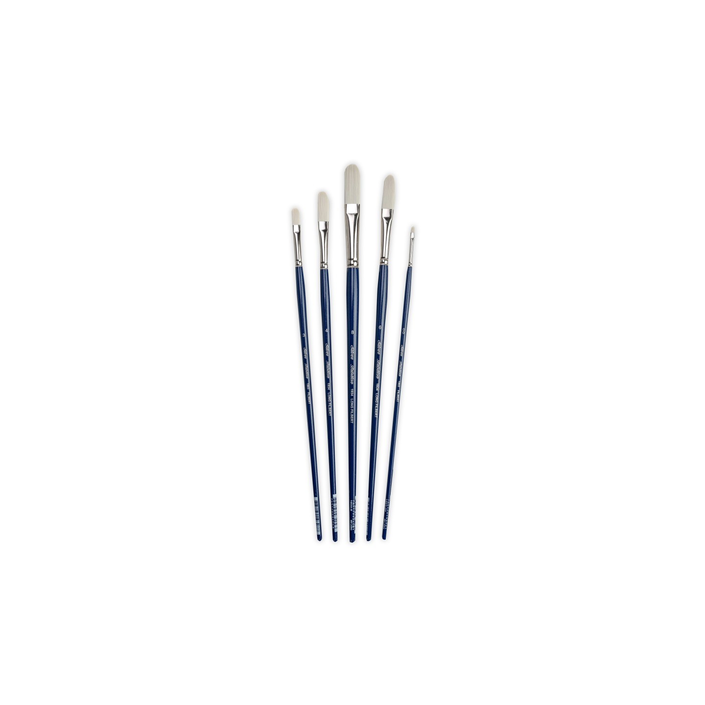 Silver Brush Bristlon Long Filbert Brush Set, 5 Brushes