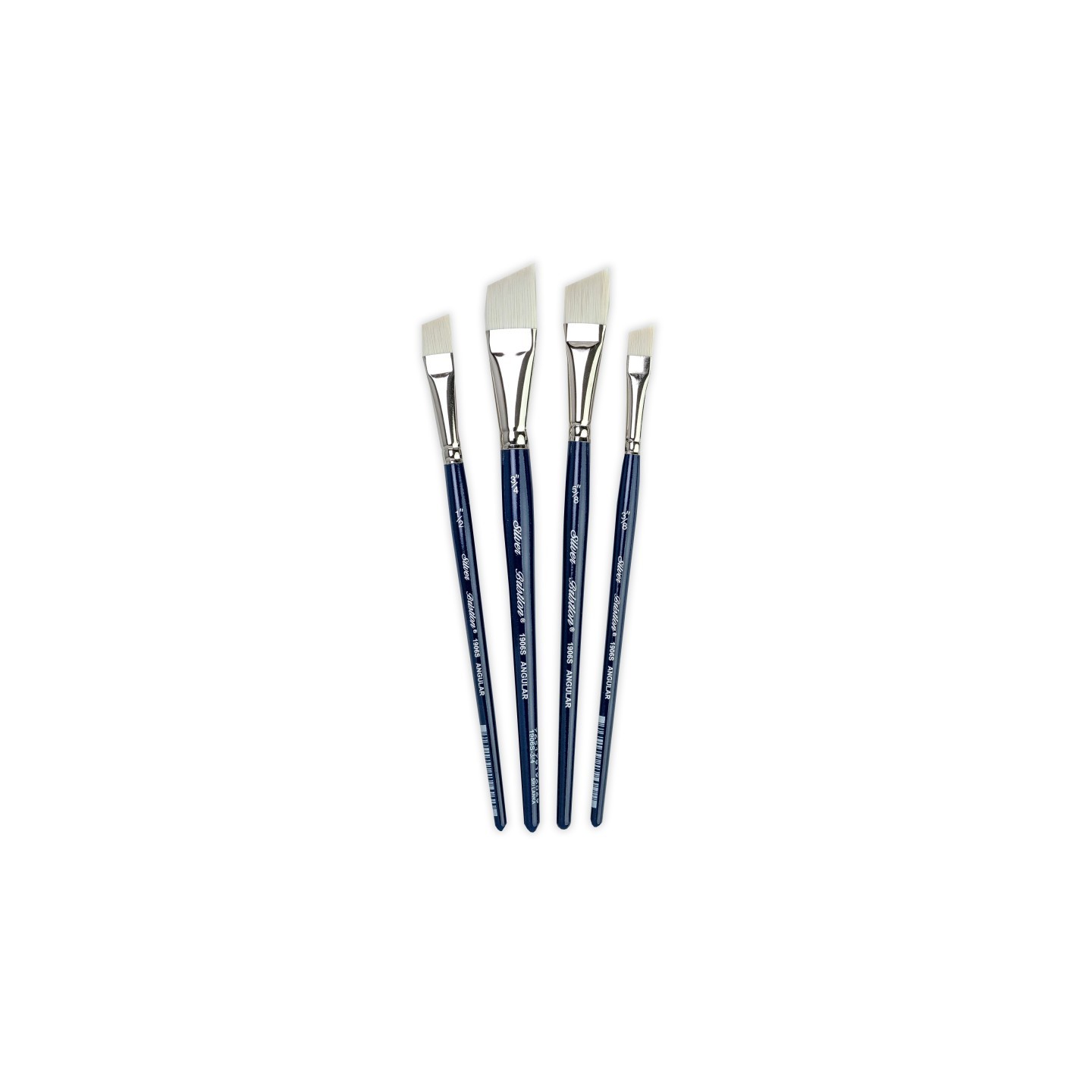 Silver Brush Bristlon Short Handle Angles Brushes, Set of 4