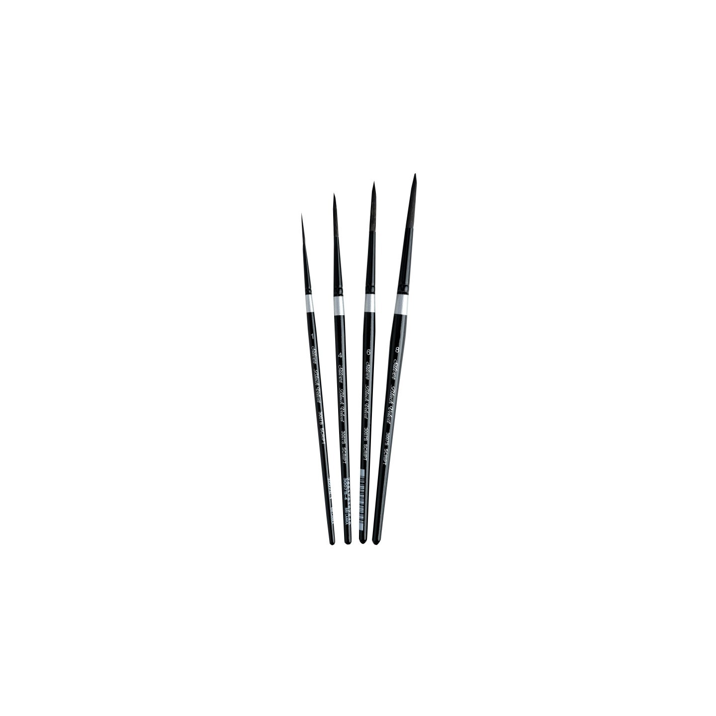 Silver Brush Black Velvet Liner Brushes, Set of 4