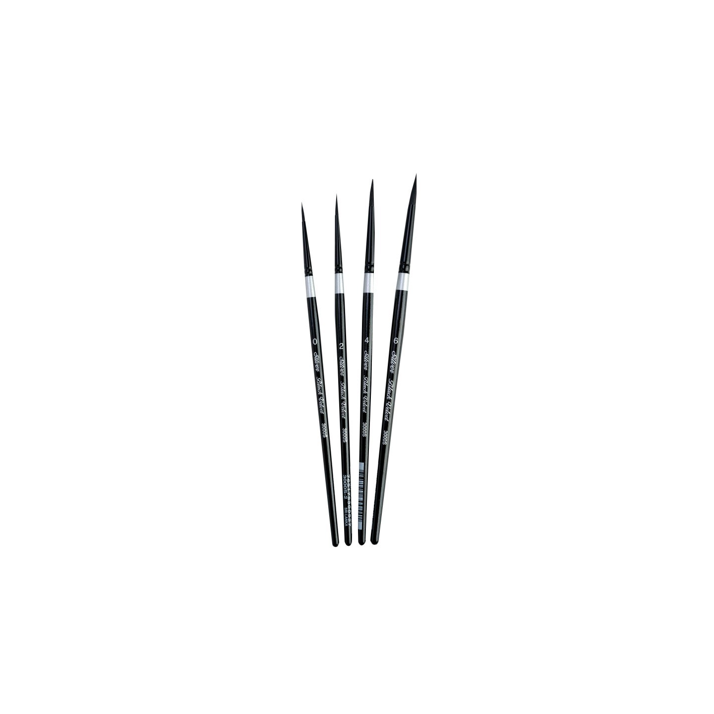 Silver Brush Black Velvet Small Round Brushes, Set of 4