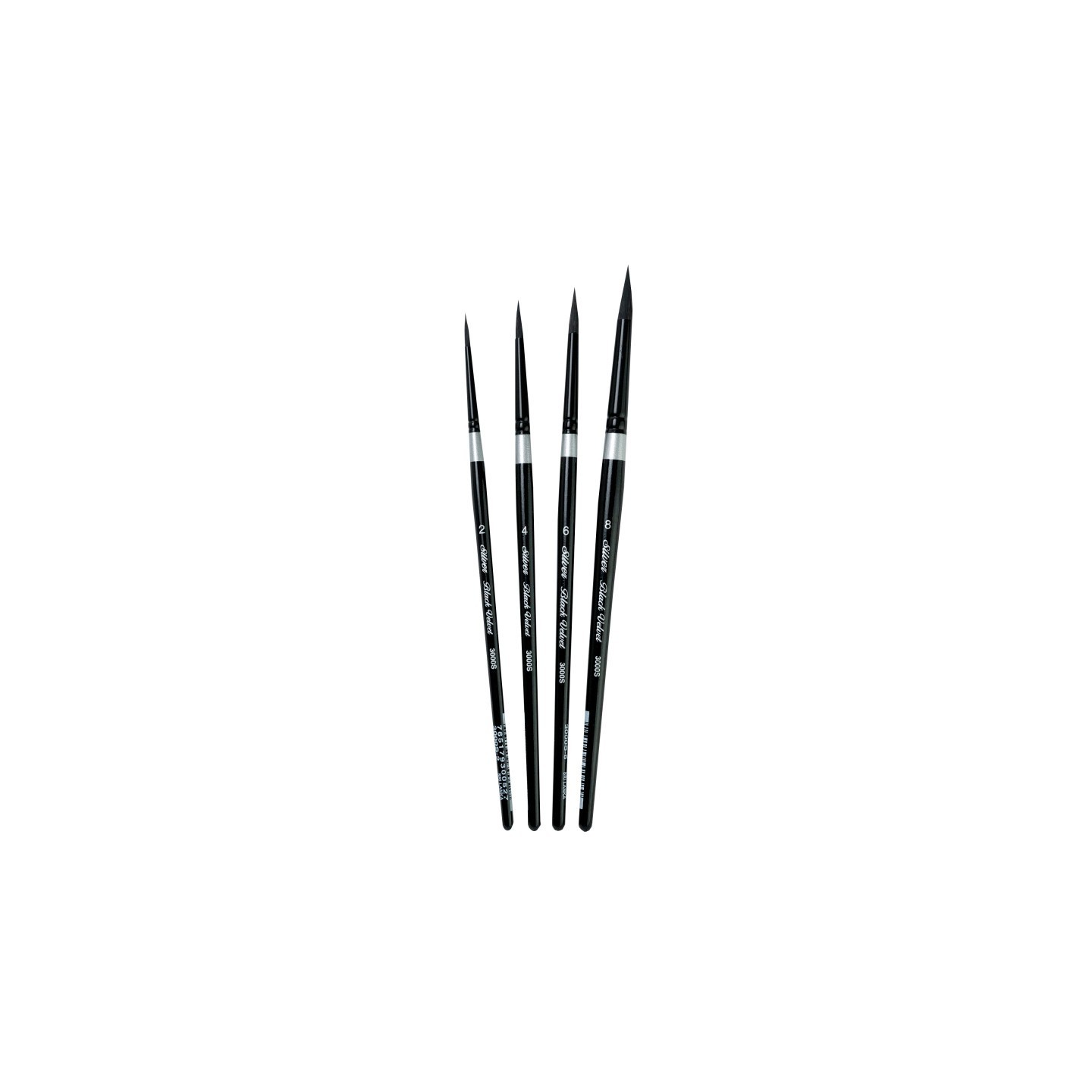 Silver Brush Black Velvet Medium Round Brushes, Set of 4