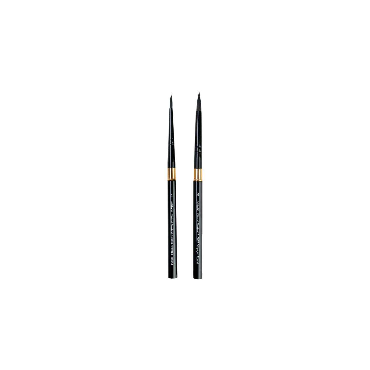 Silver Brush Black Velvet Large Travel Round Brushes, Set of 2