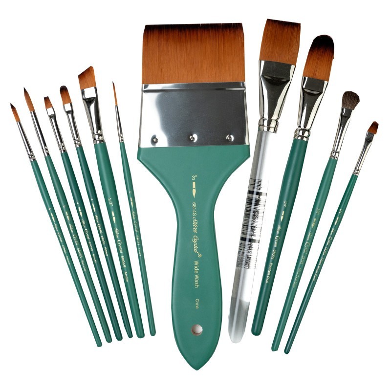 Silver Brush Crystal Variety Brush Set, 11 Brushes