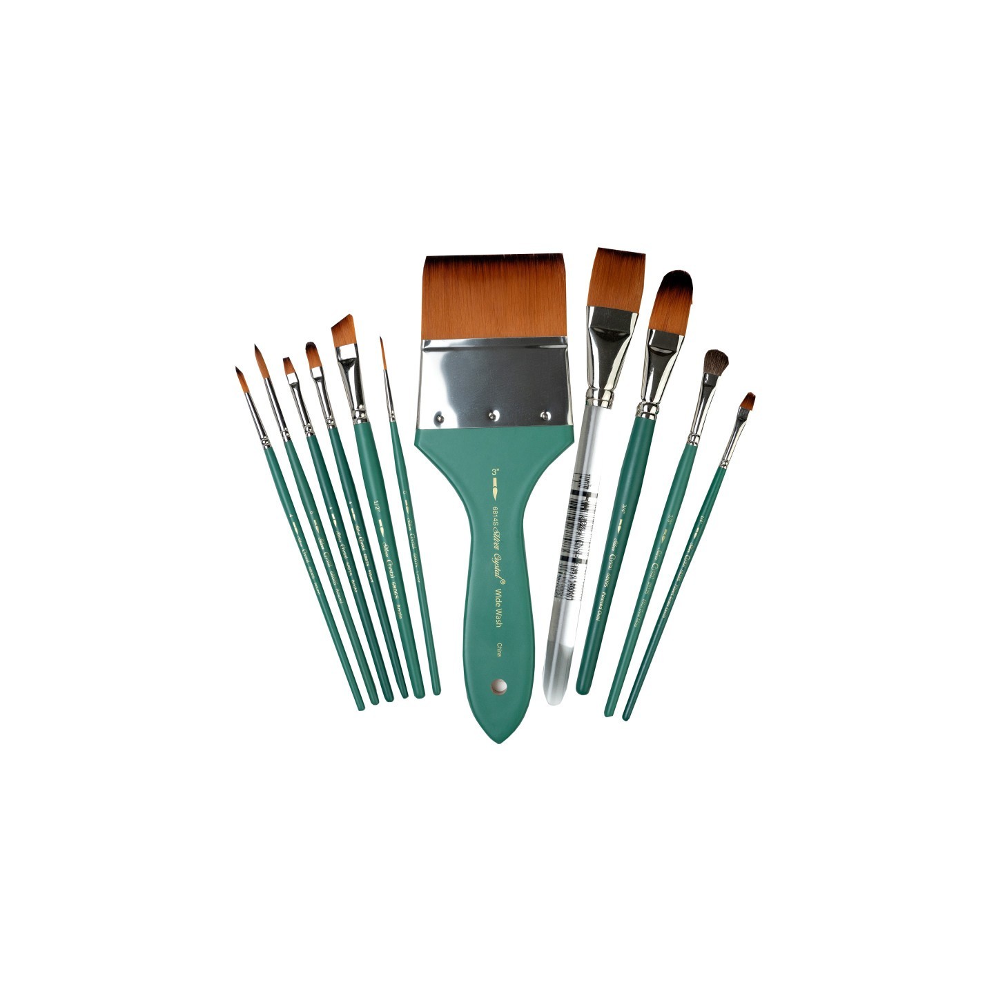 Silver Brush Crystal Variety Brush Set, 11 Brushes