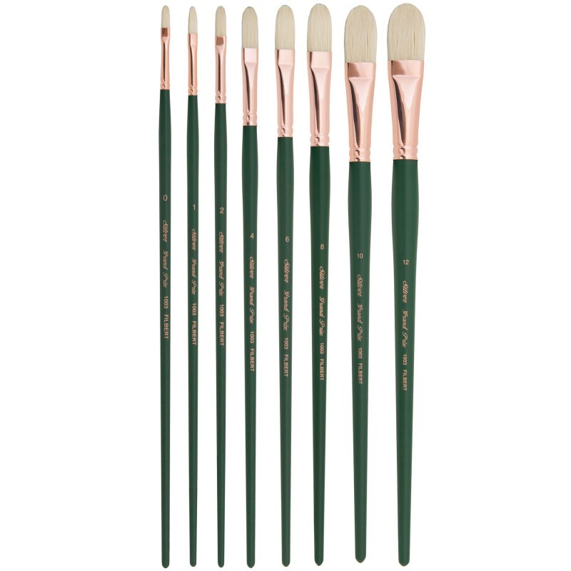 Silver Brush Grand Prix Filberts, 8 Brushes