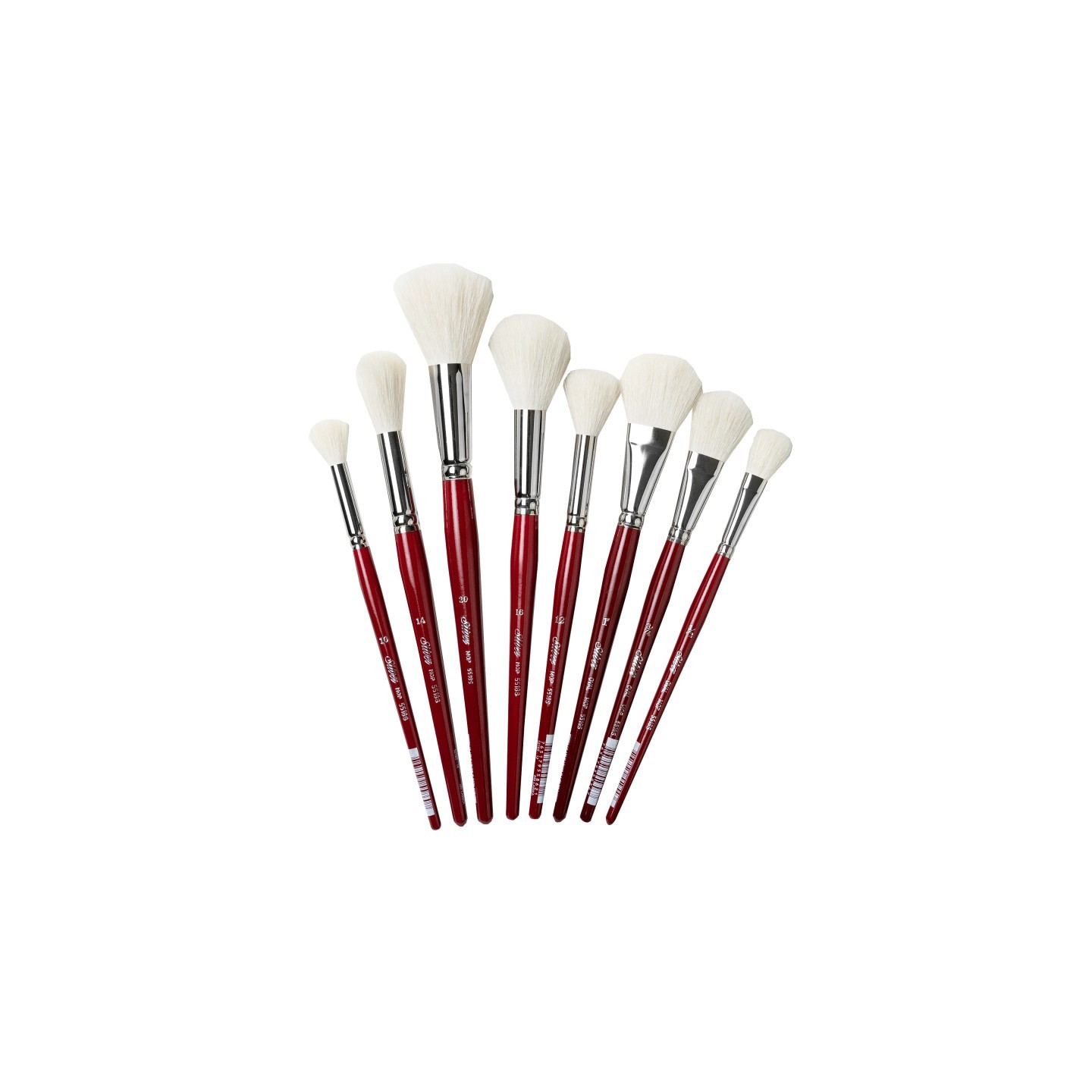Silver Brush Silver Mops Round and Oval White, 8 Brushes