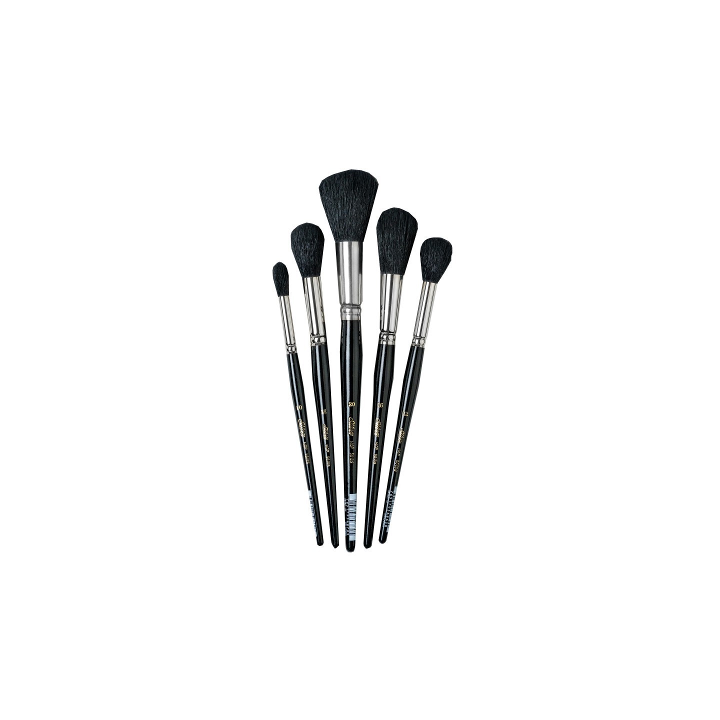 Silver Brush Silver Mops Round Black, 5 Brushes