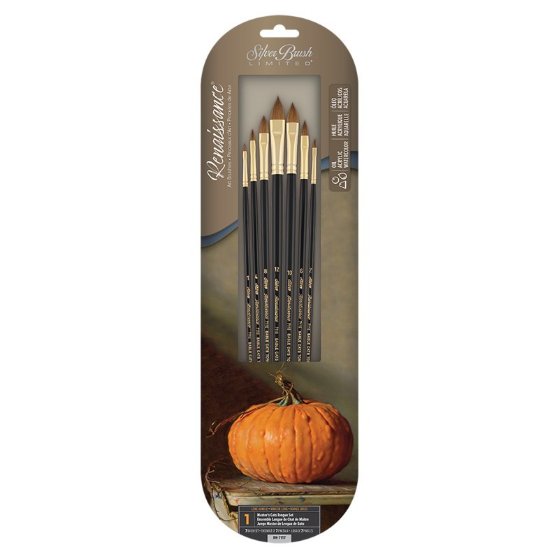 Silver Brush Renaissance® 7-Piece Cats Tongue Brush Set
