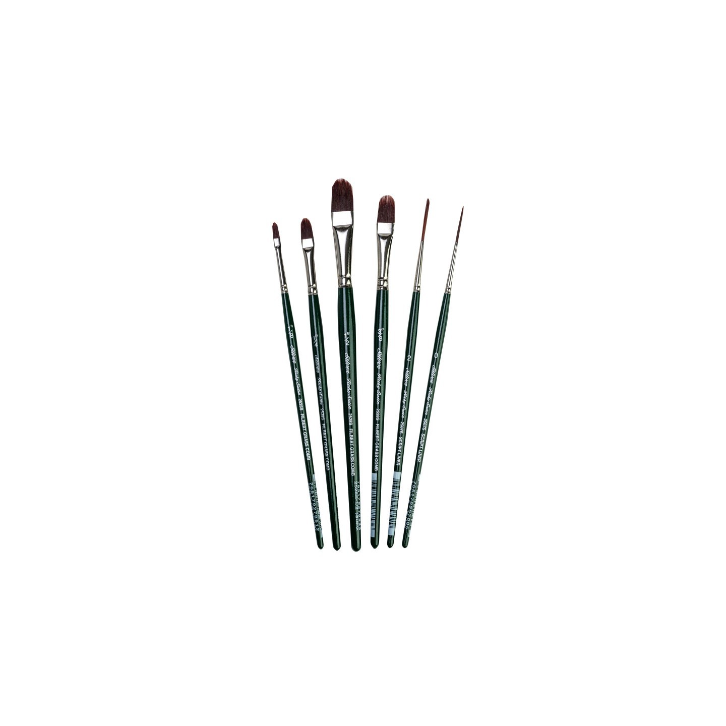Silver Brush Ruby Satin Grass Combs, 6 Brushes