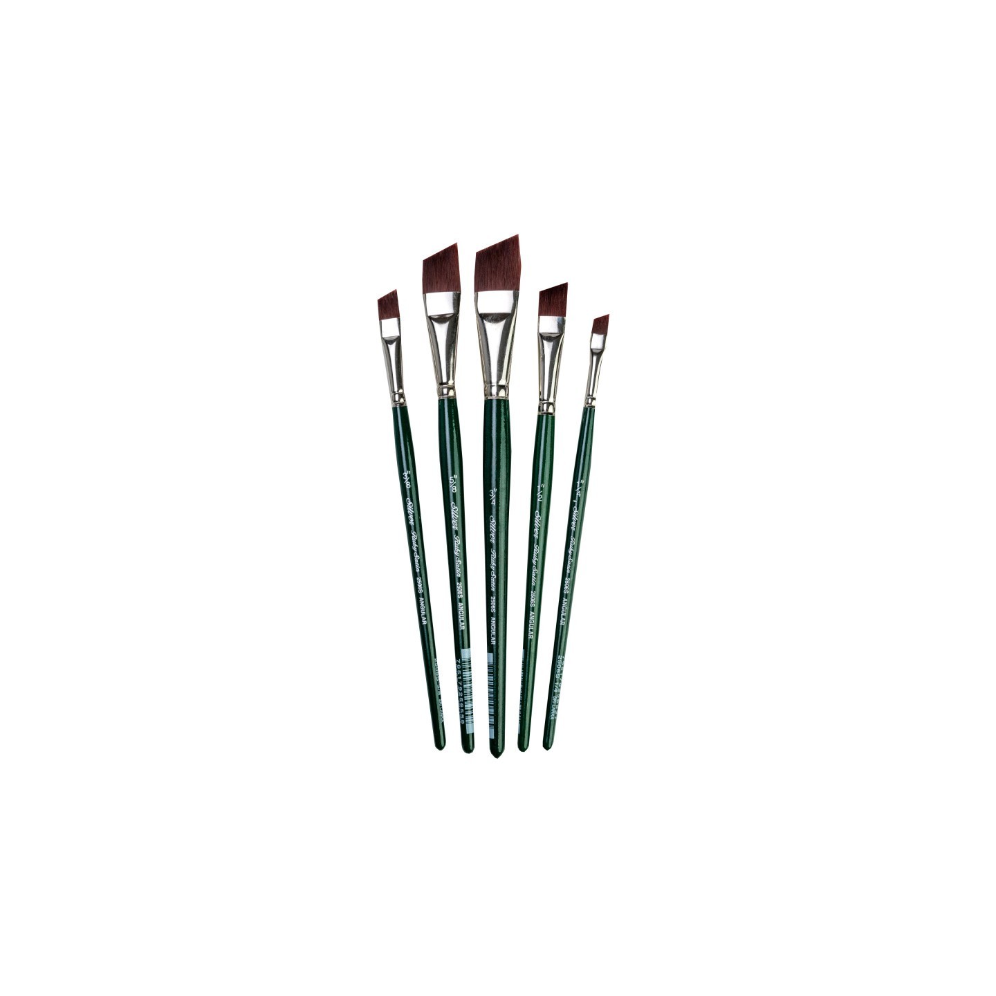 Silver Brush Ruby Satin Angles, 5 Brushes