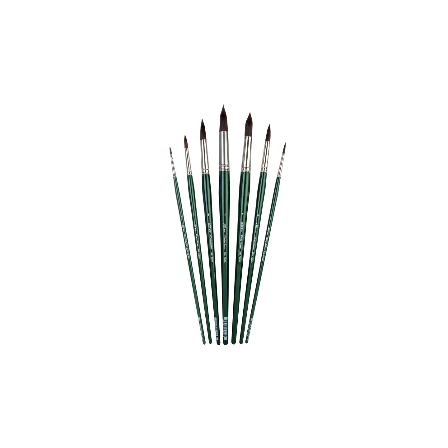 Silver Brush Ruby Satin Long Rounds, 7 Brushes