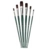 Silver Brush Ruby Satin Long Flats, 6 Brushes
