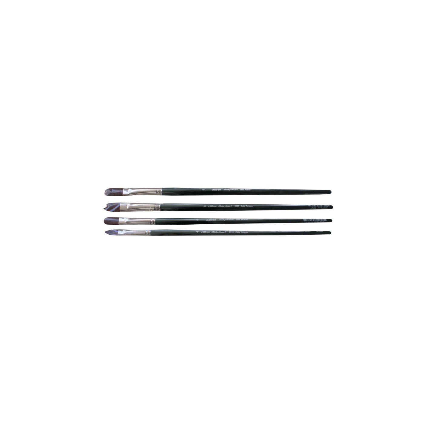 Silver Brush Ruby Satin Cats Tongues, 4 Brushes