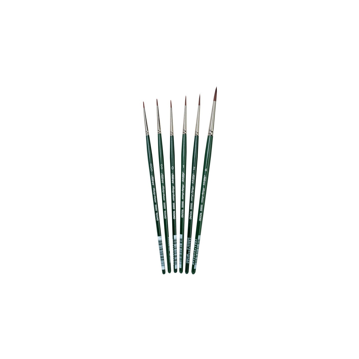 Silver Brush Ruby Satin Small Rounds, 6 Brushes