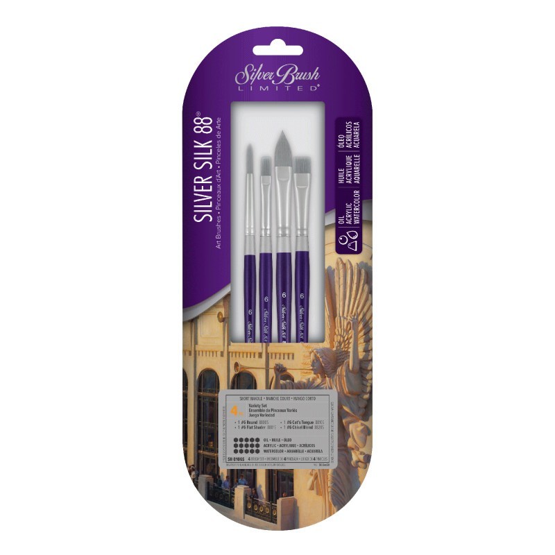 Silver Brush Silver Silk 88 SH 4-Piece Brush Set 106