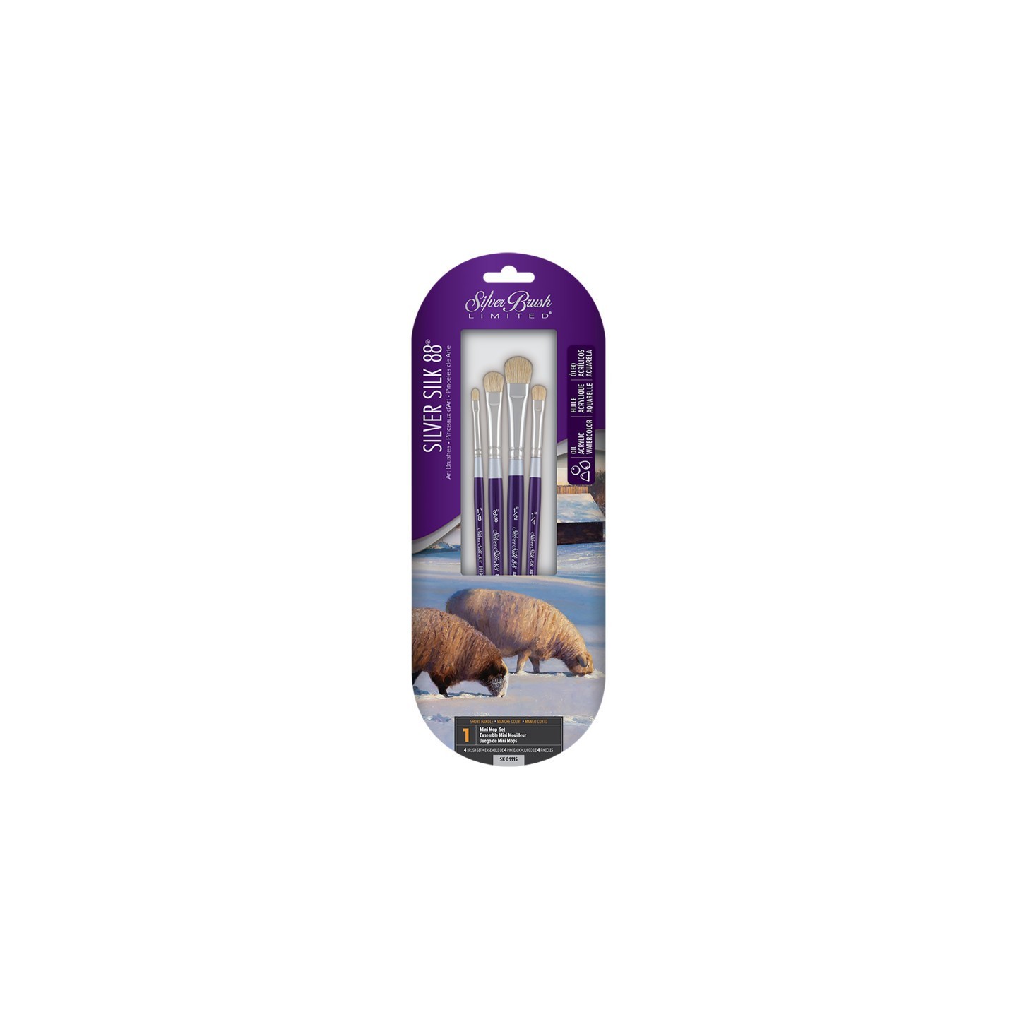 Silver Brush Silver Silk 88 SH 4-Piece Mini Mop Brush Set