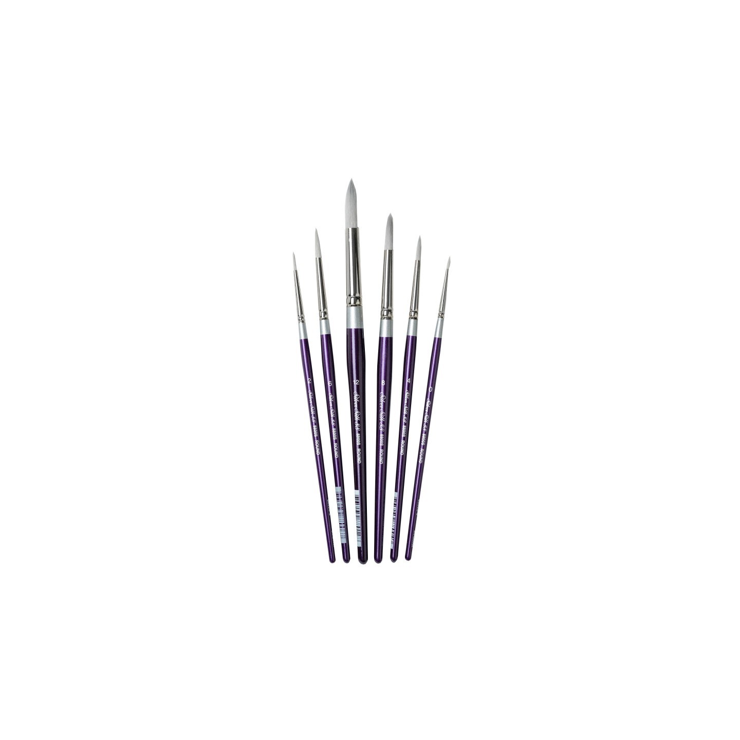 Silver Brush Silver Silk Rounds, 6 Brushes