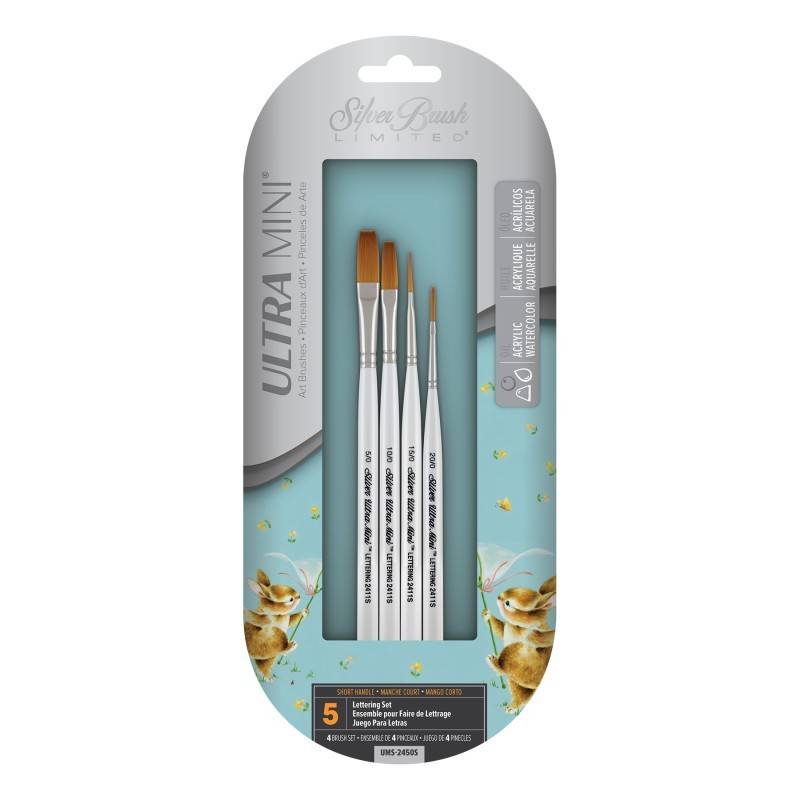 Silver Brush Ultra Mini® Lettering, 4 Brushes