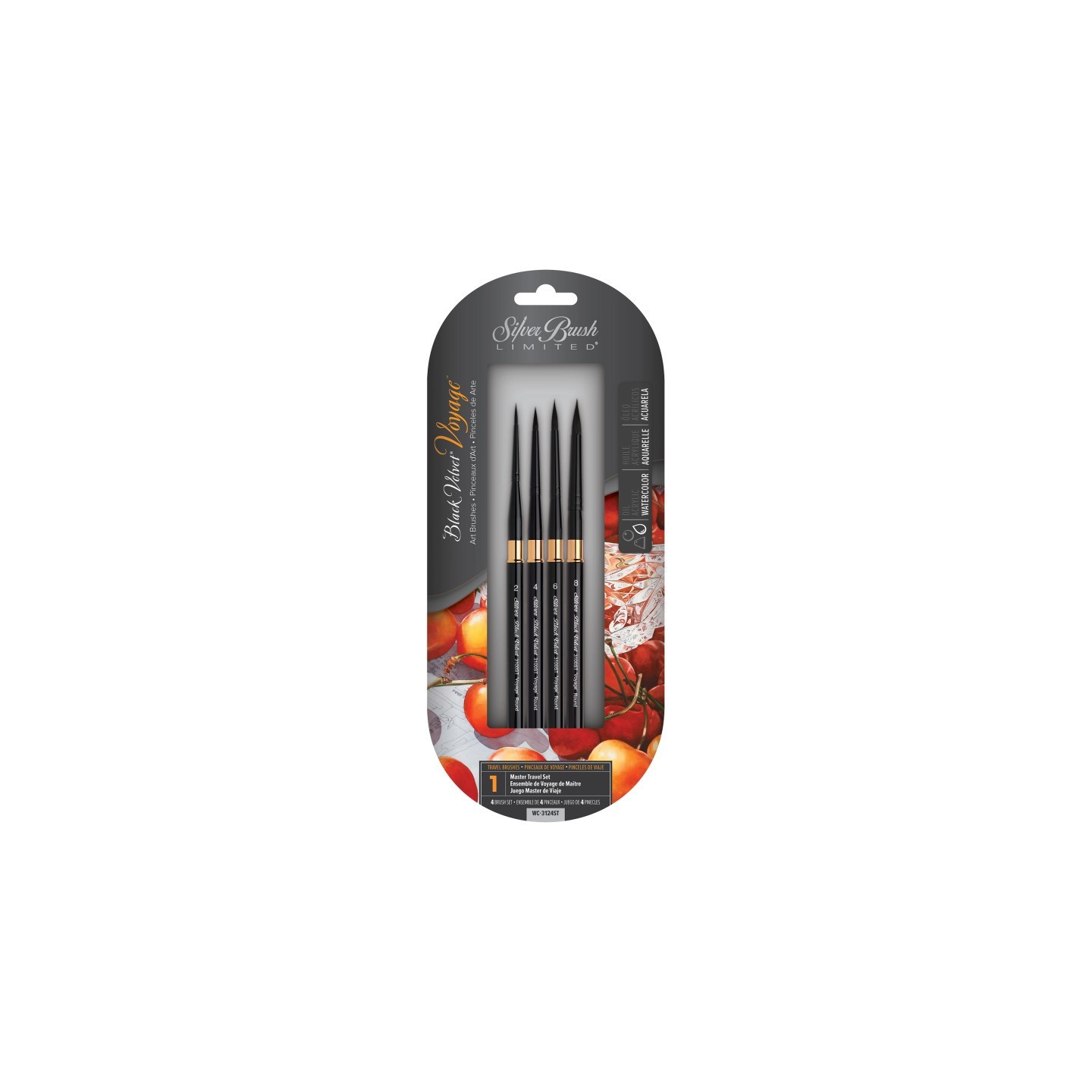 Silver Brush Black Velvet® Voyage™ 4-Piece Brush Set