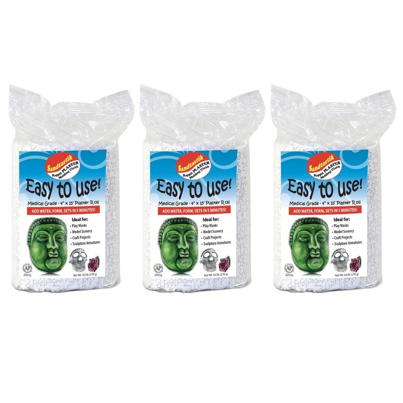 Sandtastik® Rappit Plaster Cloth, Medical Grade, 4" x 15' Roll, 3 Rolls