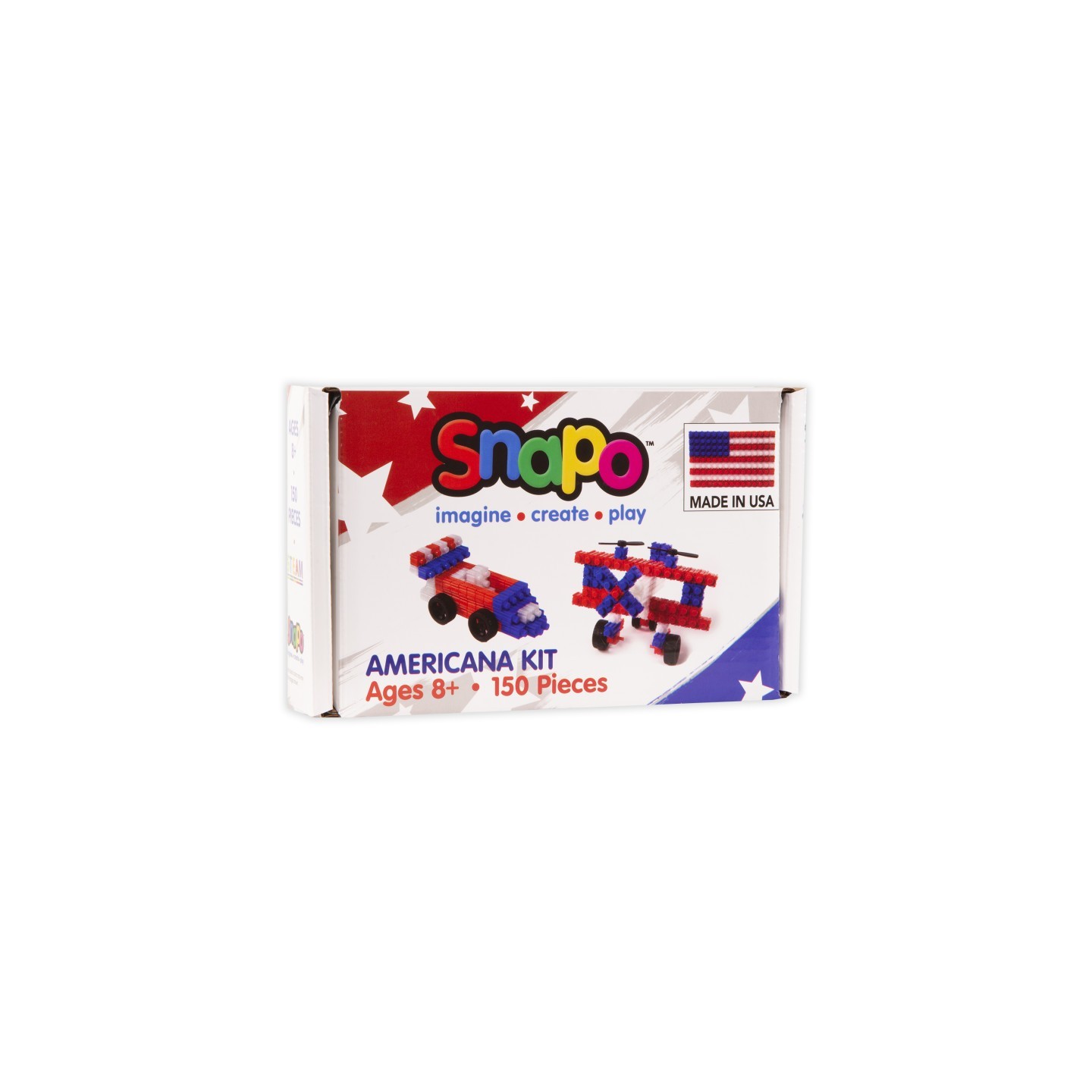 Snapo Building Blocks, Americana Made In Usa Kit, 150 Pieces