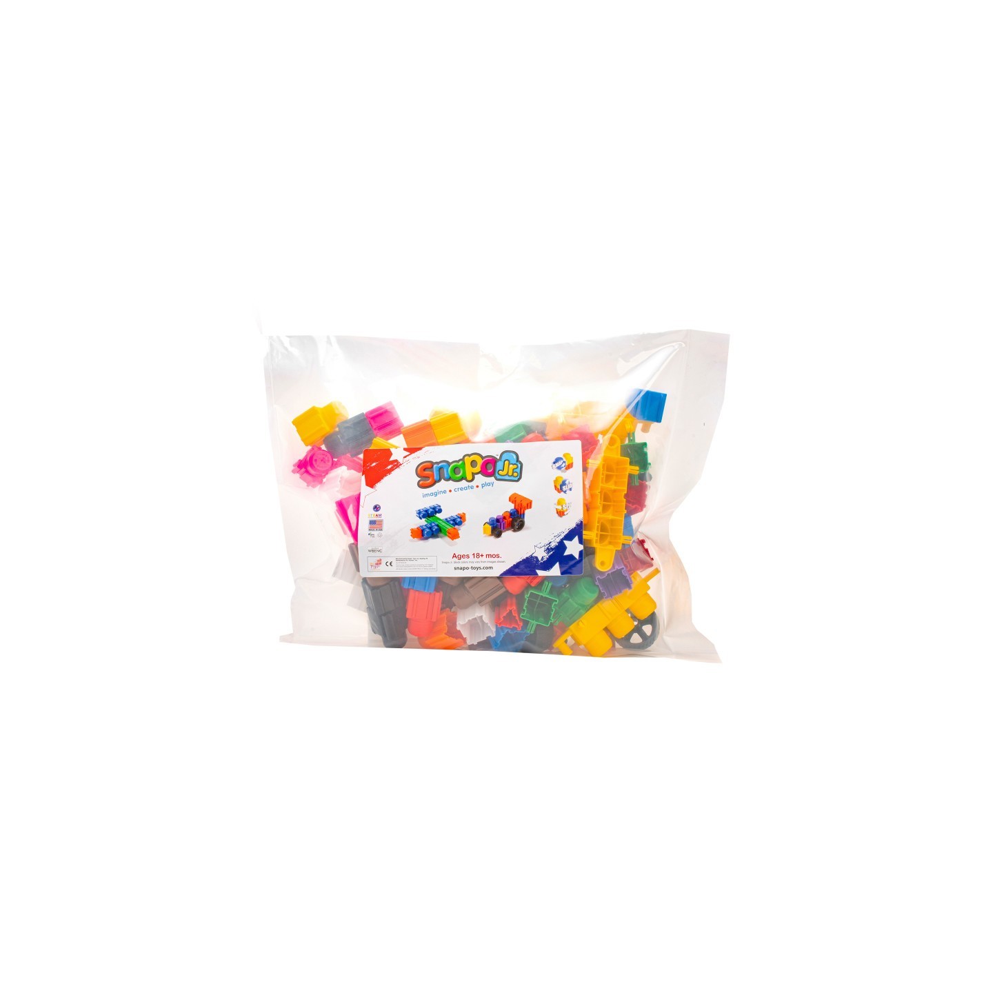 Snapo Jr. Building Blocks, Mega Builders Kit, 125 Pieces