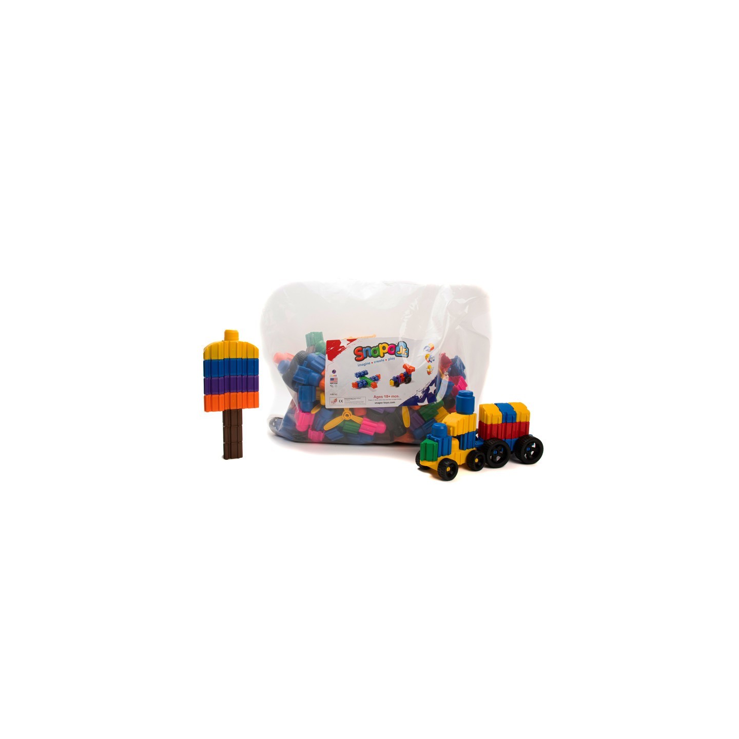 Snapo Jr. Building Blocks, Ultimate Builder's Kit, 250 Pieces