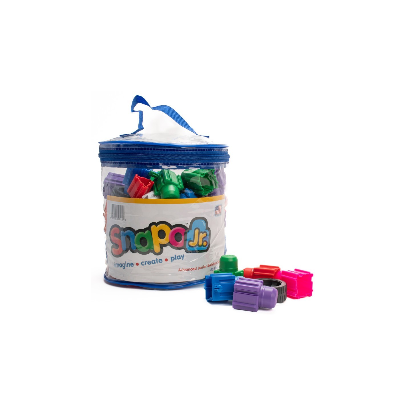 Snapo Jr. Building Blocks, Advanced Builder's Kit, 80 Pieces