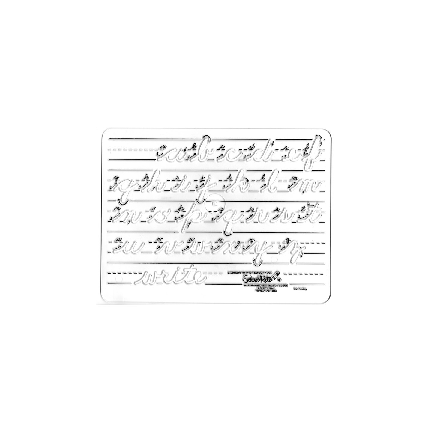 School Rite Handwriting Instruction Guide Template, Lowercase Cursive