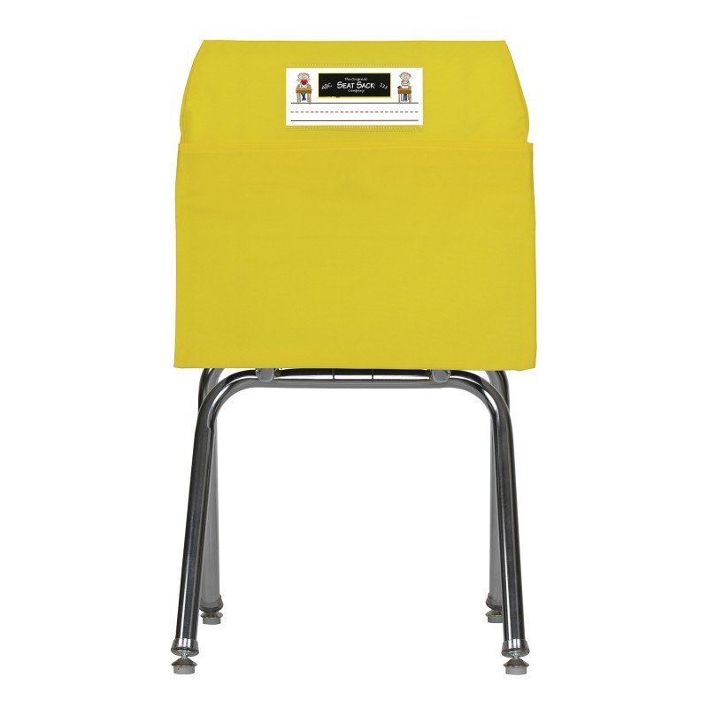 Seat Sack® Small Chair Pocket Classroom Storage Organizer - 12 inch, Yellow