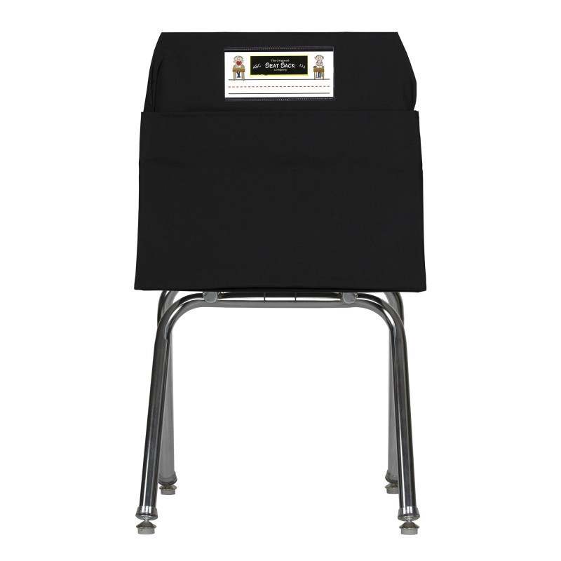 Seat Sack® Large Chair Pocket Classroom Storage Organizer - 17 inch, Black