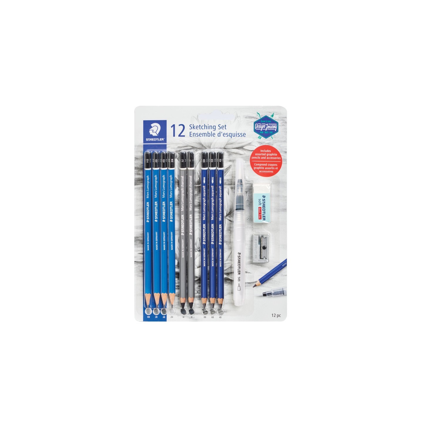STAEDTLER® Mars® Lumograph® Sketch Set, Includes Accessories, 12 pieces
