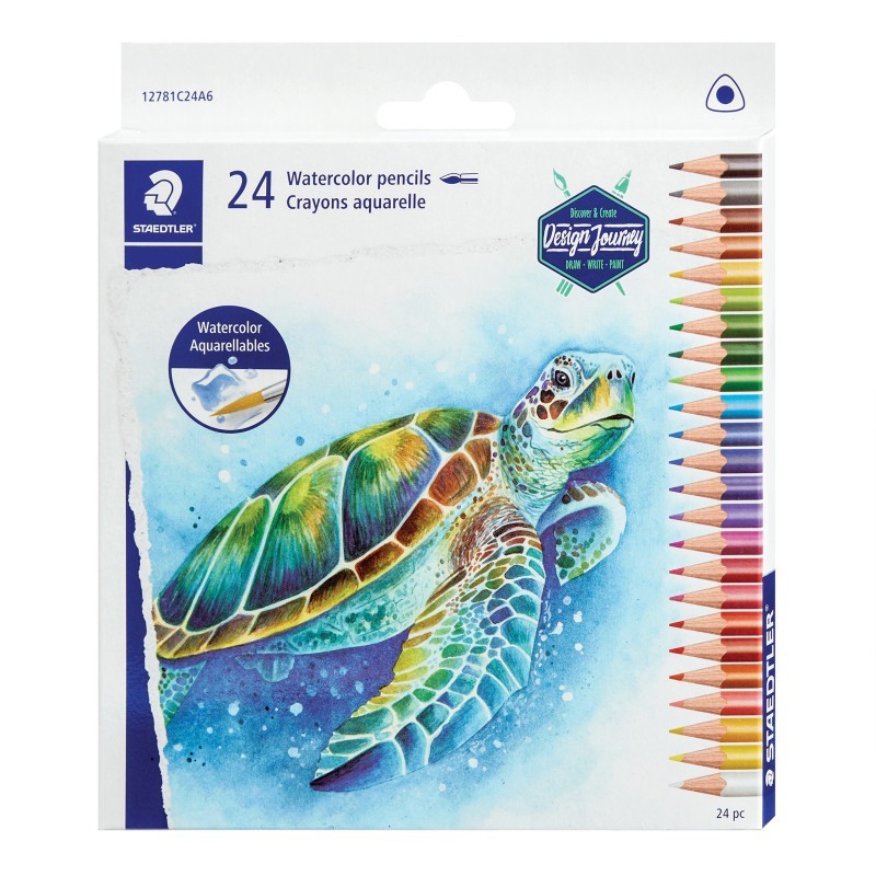 STAEDTLER® Triangular watercolor pencils, 24 colors