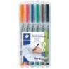STAEDTLER® Lumocolor Non-Permanent, Wet Erase, Medium 1.0 mm, Assorted Colors, Set of 6