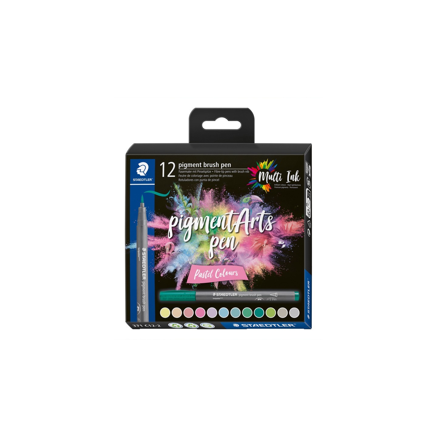 STAEDTLER® Pigment Arts Brush Pens, Pastel Colors, Set of 12