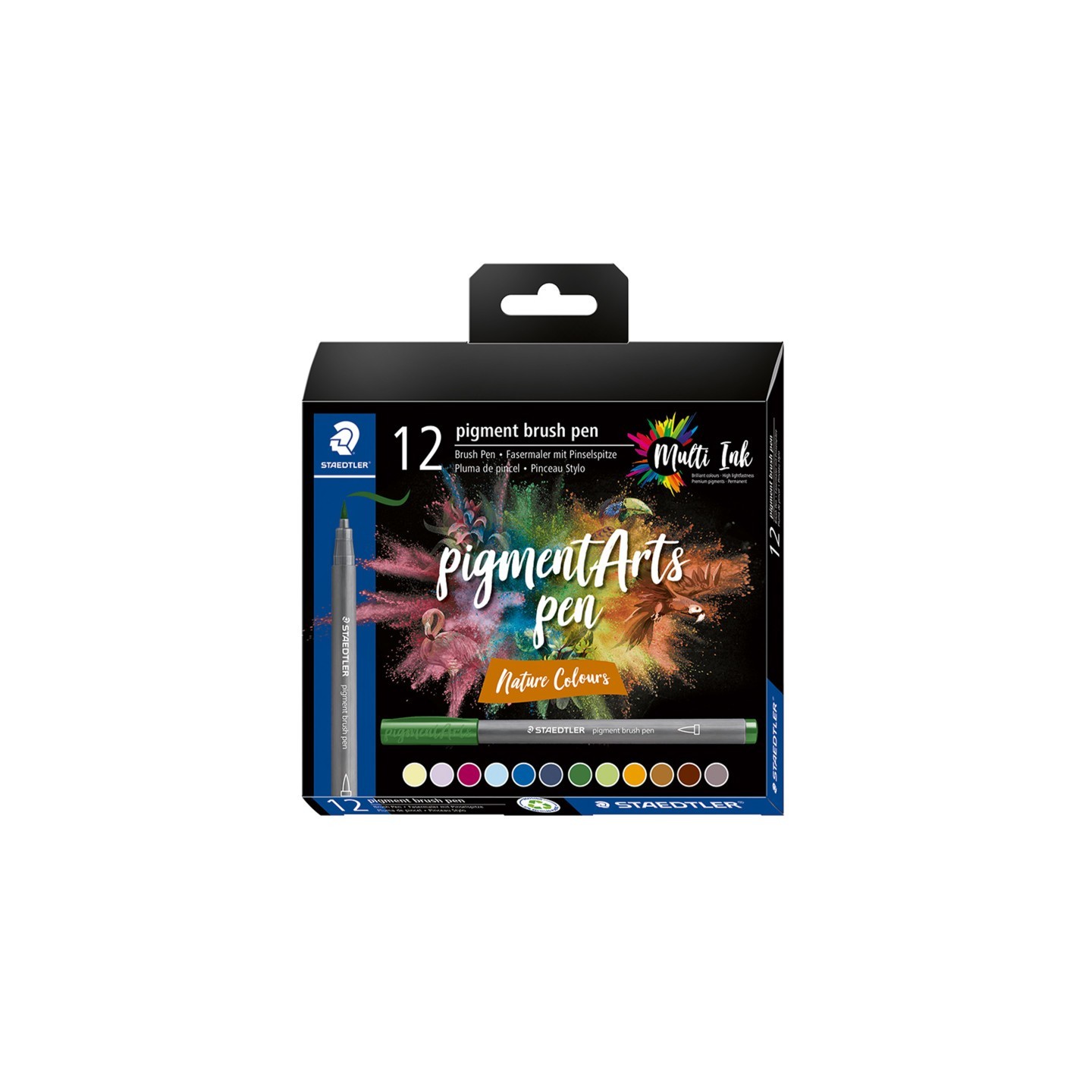 STAEDTLER® Pigment Arts Brush Pens, Nature Colors, Set of 12