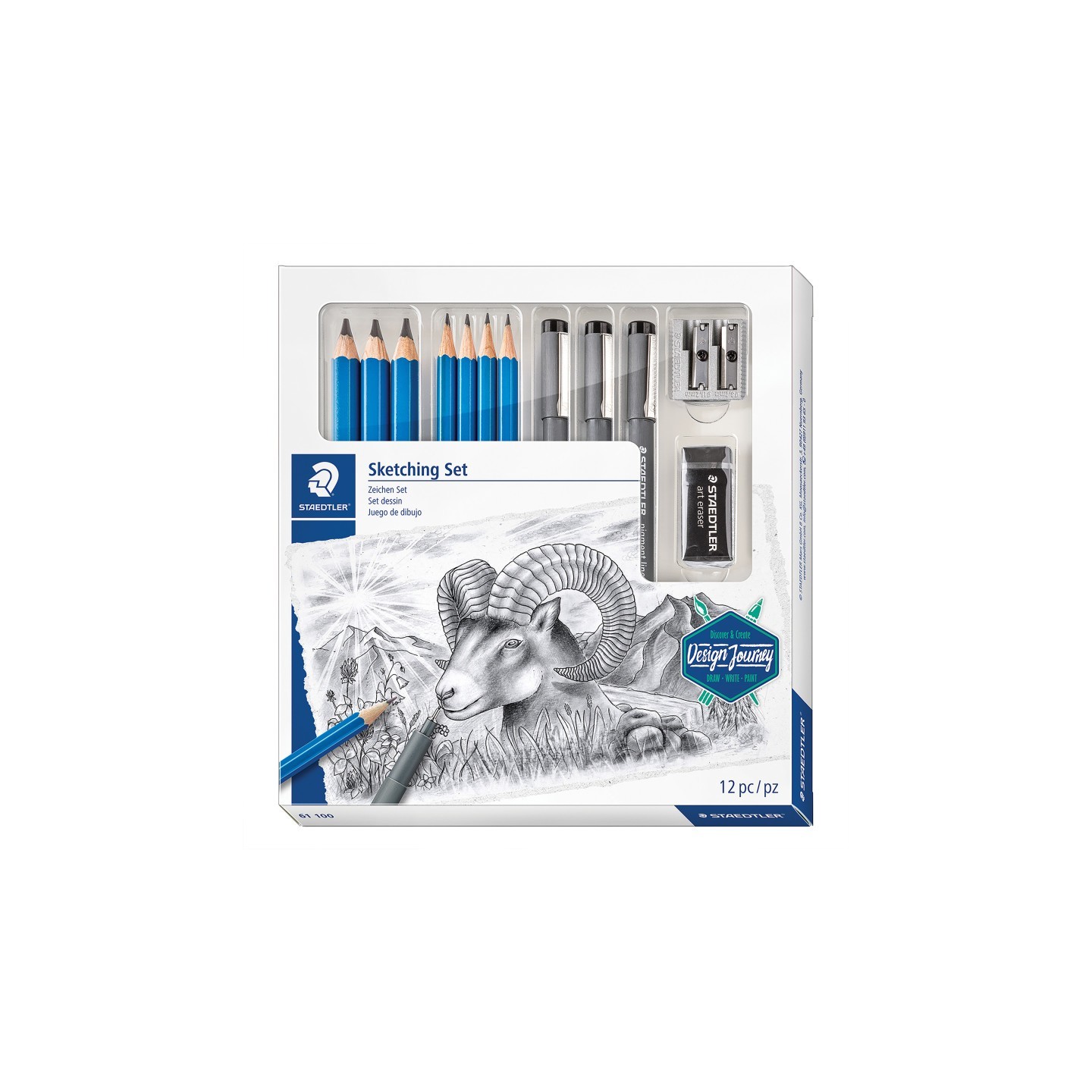 STAEDTLER® Mars® Lumograph® Sketching Set, 12 pieces